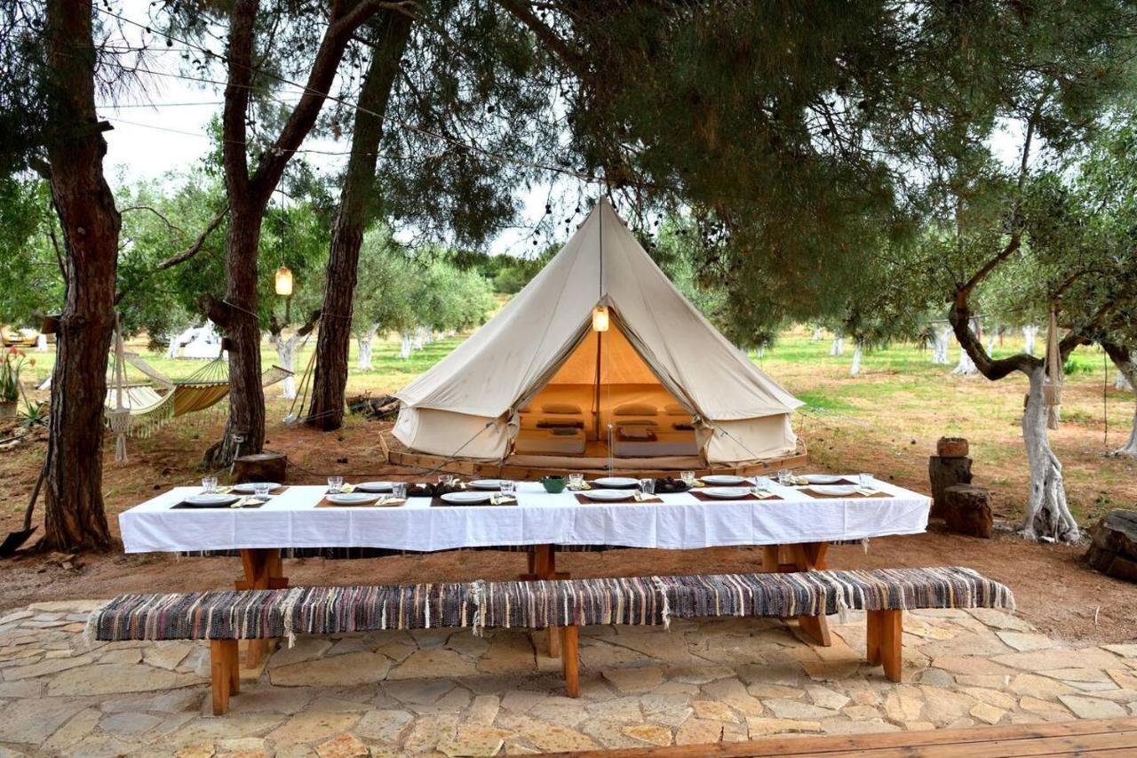 Glamping At A Lovely Tent In Skiaxtro- Marathopoli Villa Exterior foto